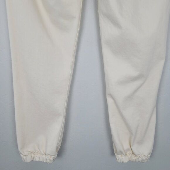 Paige Mayslie Jogger Ankle Zip Stretch Pants Quartz Sand Ivory Size 27 - Picture 7 of 12